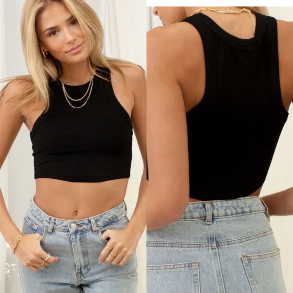 Elevated Black Ribbed Top